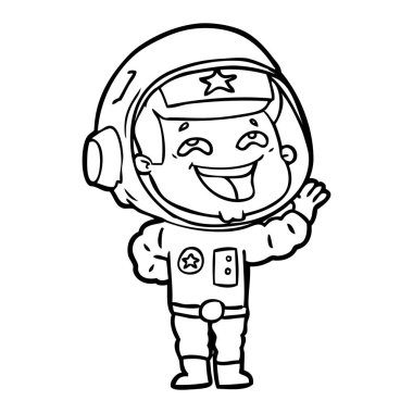  vektör çizim karikatür gülen astronot