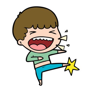  adam gülüyor karikatür vektör çizim