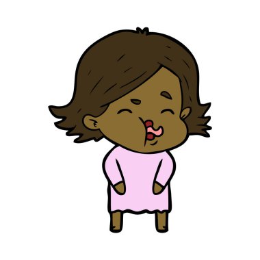 çizgi film kız yüz çekerek