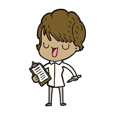  vektör çizim karikatür kadın söz