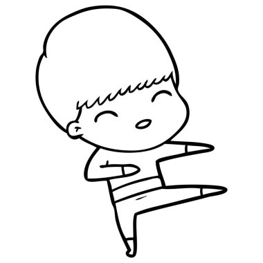 mutlu çizgi film çocuk vektör çizim