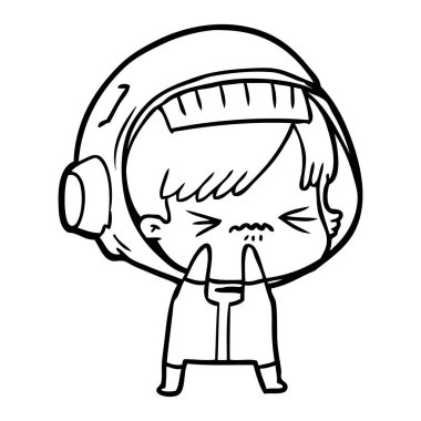 vektör çizim karikatür astronot kadın