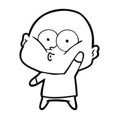 vektör çizim karikatür kel adam