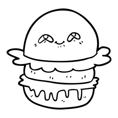 Vektör çizim karikatür burger