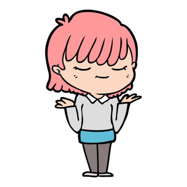 Çizgi filmdeki kadının vektör çizimi