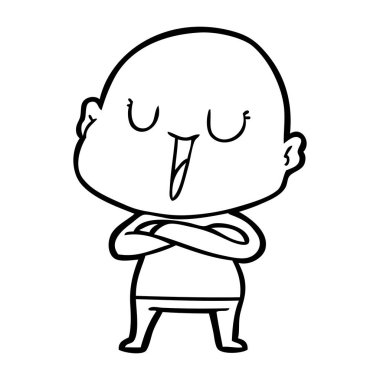 vektör çizim karikatür kel adam