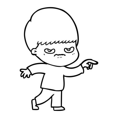 kızgın çizgi film çocuk vektör çizim