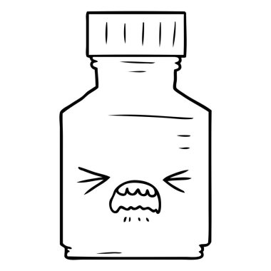 vektör çizim karikatür hap kavanoz