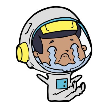 vektör çizim karikatür ağlayan astronot