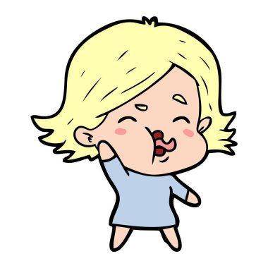 çizgi film kız yüz çekerek