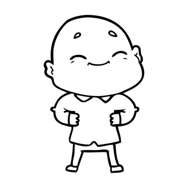 vektör çizim karikatür kel adam