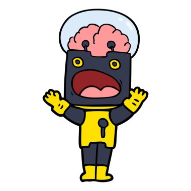 Çizgi film robotunun vektör çizimi