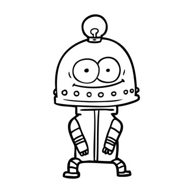 ampul ile mutlu karton robot