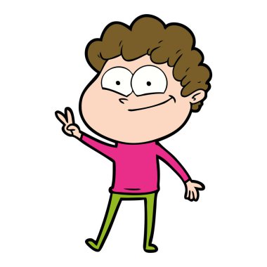 vektör çizim karikatür mutlu adam