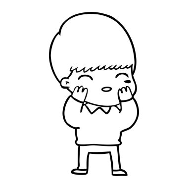 mutlu çizgi film çocuk vektör çizim