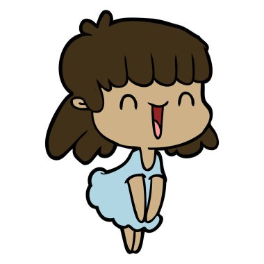 Çizgi filmdeki kadının vektör çizimi