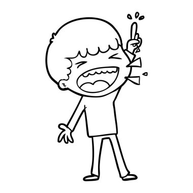  adam gülüyor karikatür vektör çizim