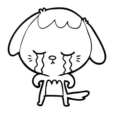 vektör çizim karikatür ağlayan köpek