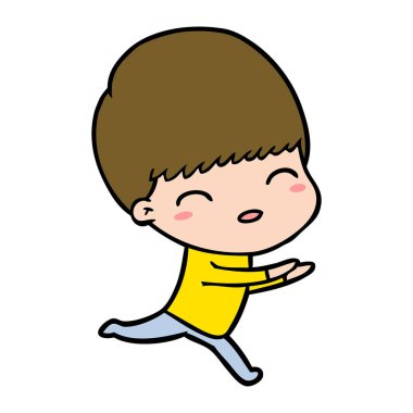 mutlu çizgi film çocuk vektör çizim