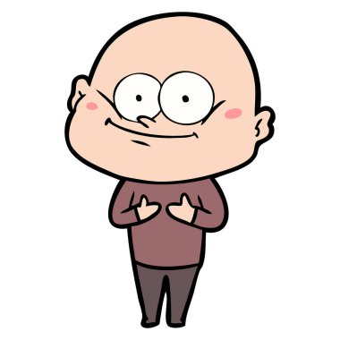 karikatür kel adam bakıyor