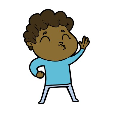 surat asmayı çizgi film adam vektör çizim