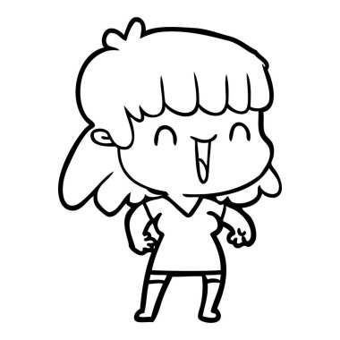 Çizgi filmdeki kadının vektör çizimi