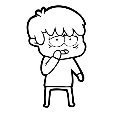 vektör çizim karikatür evlat yorgun