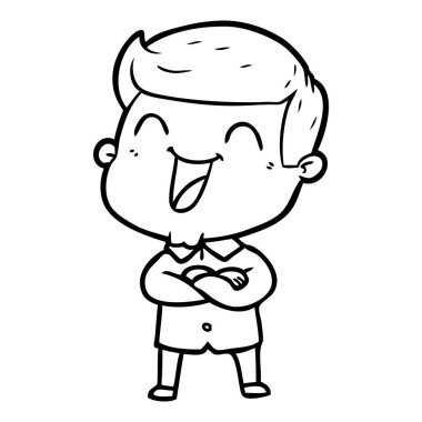  vektör çizim karikatür man gülüyor