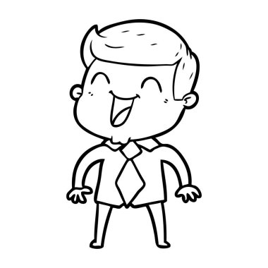  vektör çizim karikatür man gülüyor