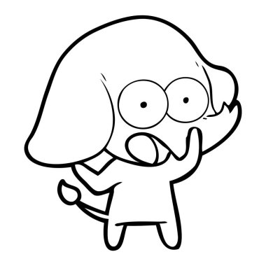 vektör çizim sevimli çizgi fil