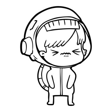 vektör çizim karikatür astronot kadın