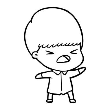 vektör çizim karikatür adam vurguladı