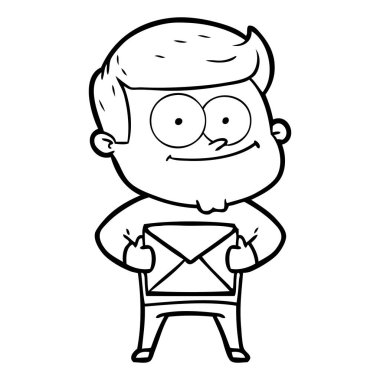 vektör çizim karikatür mutlu adam