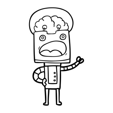 Çizgi film robotunun vektör çizimi