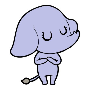 vektör çizim sevimli çizgi fil