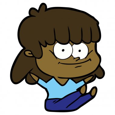 vektör çizim karikatür gülümseyen kadın