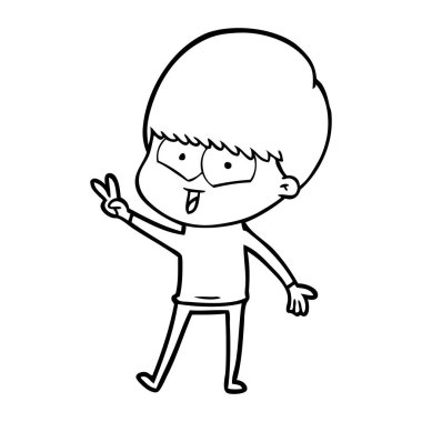 vektör çizim karikatür mutlu çocuk