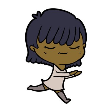 Çizgi filmdeki kadının vektör çizimi