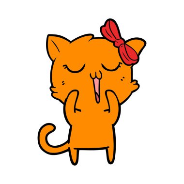 Çizgi film kedisinin vektör çizimi