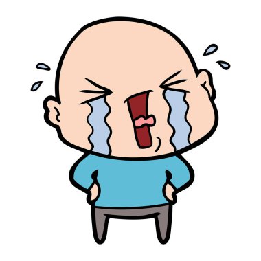 çizgi film ağlayan kel adam