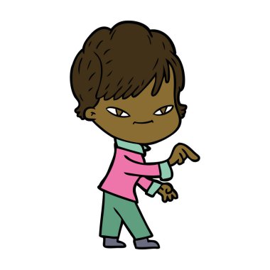 vektör çizim karikatür mutlu kadın