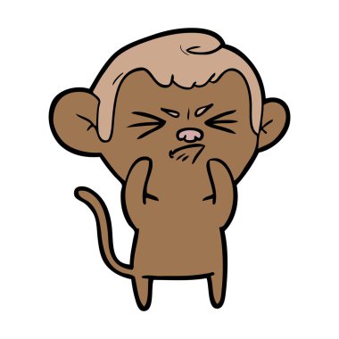 vektör çizim karikatür rahatsız maymun