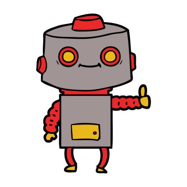 Çizgi film robotunun vektör çizimi