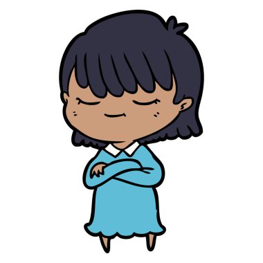 Çizgi filmdeki kadının vektör çizimi