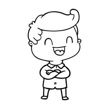 vektör çizim karikatür mutlu adam