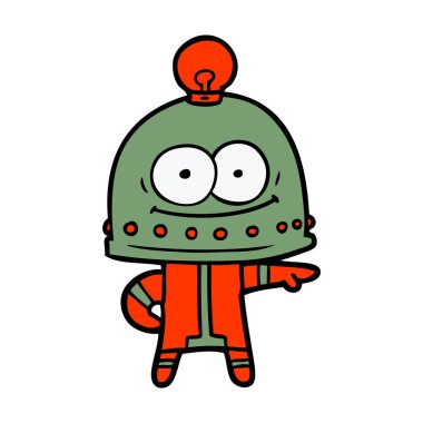 ampul ile mutlu karton robot