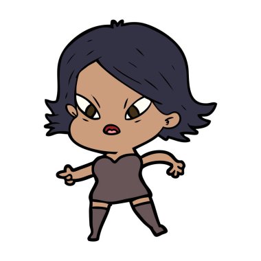 vektör çizim karikatür kadın vurguladı