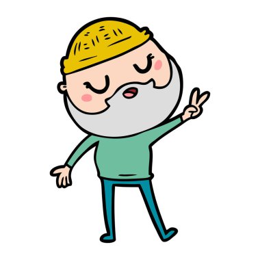 Sakallı çizgi film adamı.