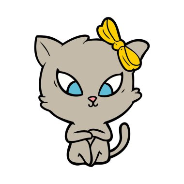 Çizgi film kedisinin vektör çizimi