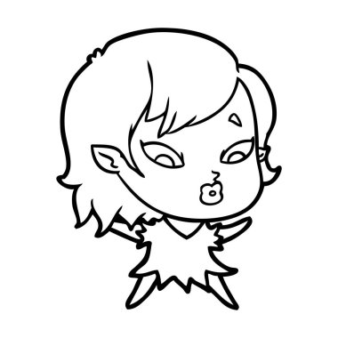 sevimli çizgi vampir kız